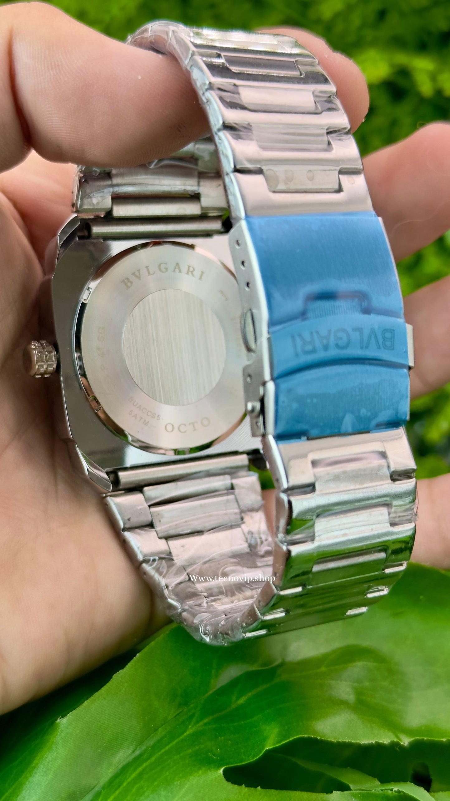 BVLGARI SILVER AND BLACK SILVER CRONOGRAF