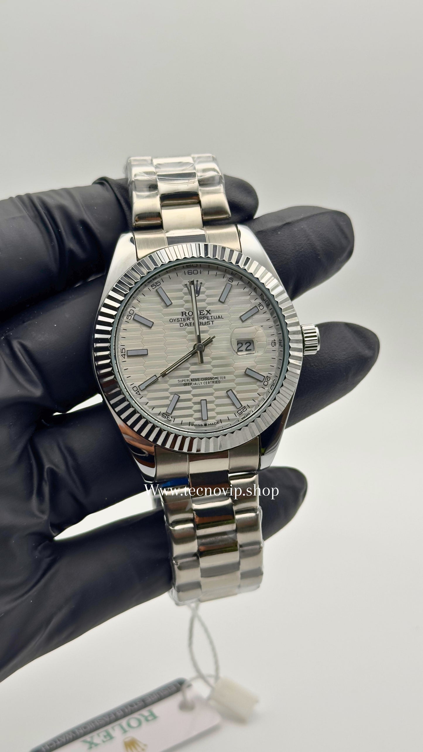 ROLEX DATEJUST SILVER AND WHITE