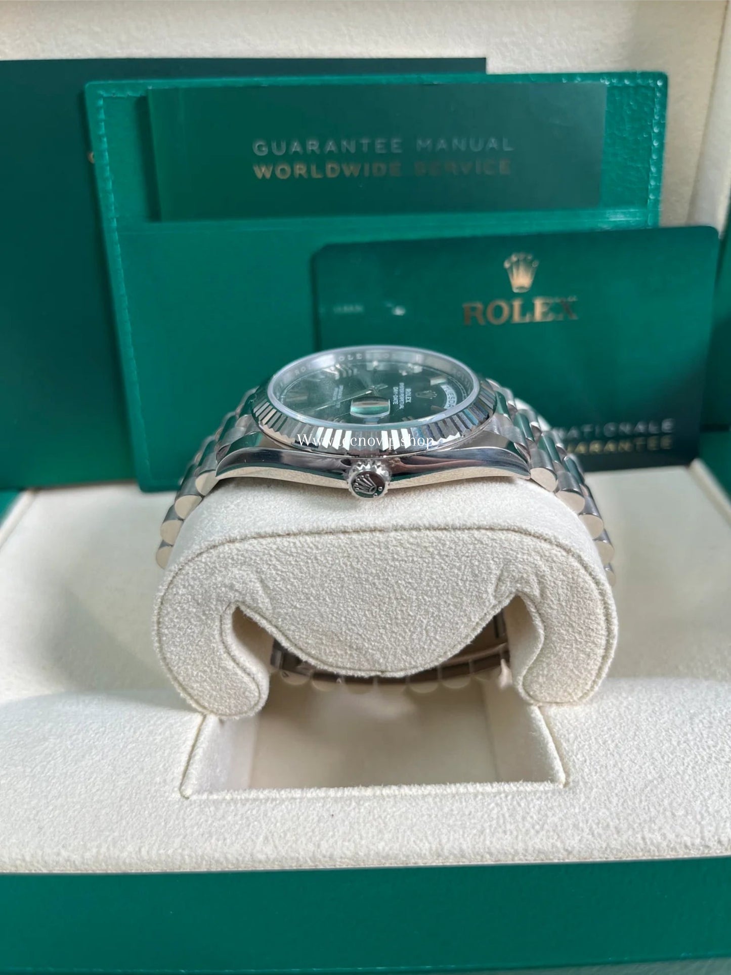 ROLEX DAY DATE SILVER AND GREEN FULL SET AAA+
