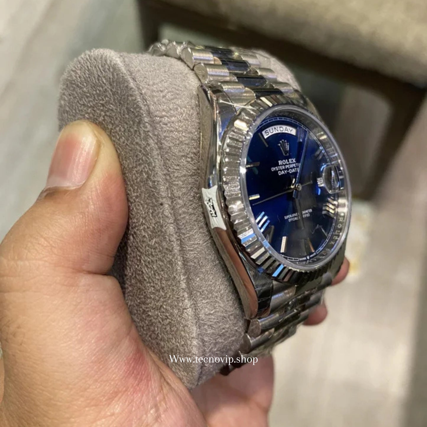 ROLEX DAYDATE SILVER AND BLUE FULL SET AAA+