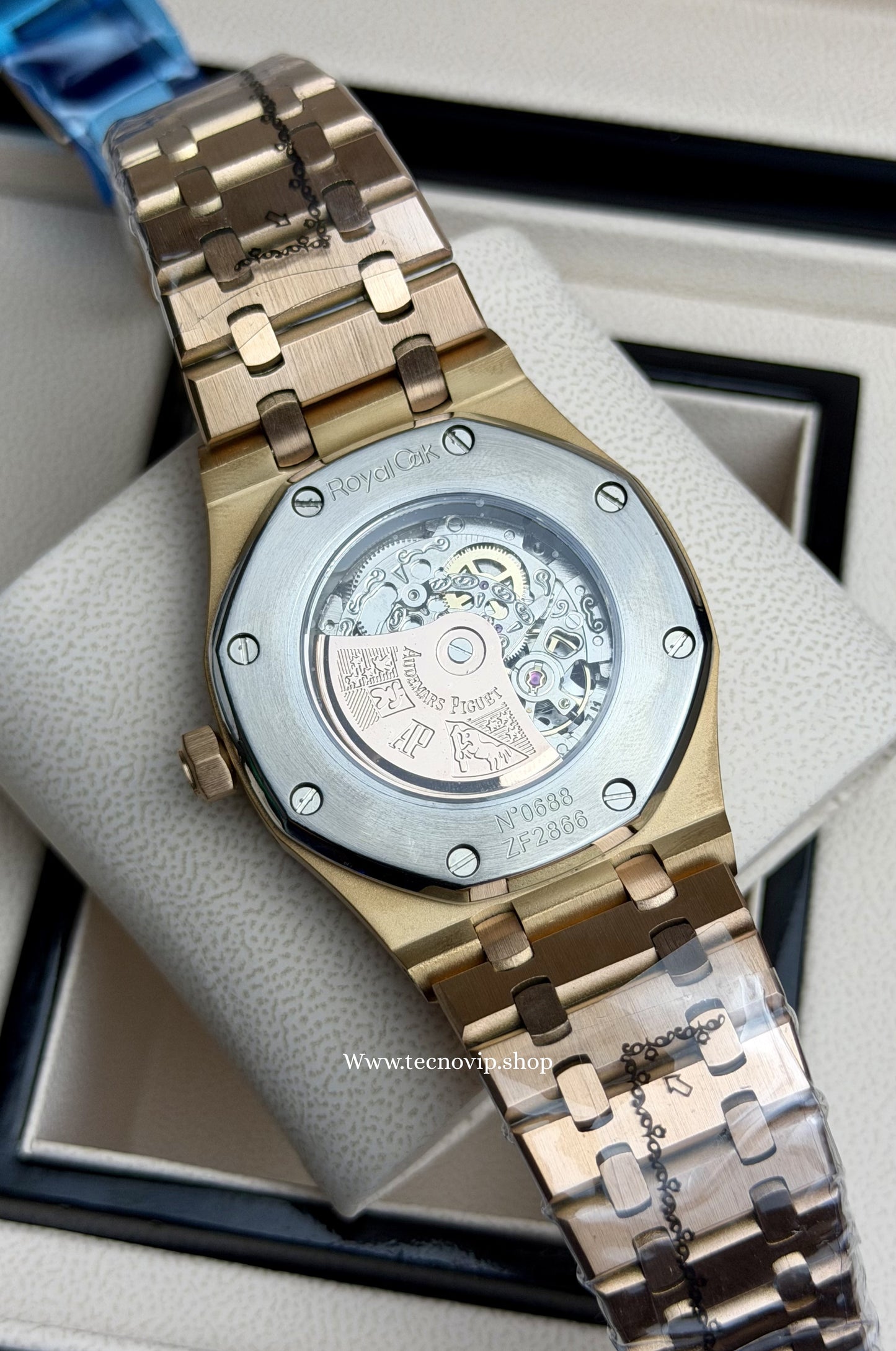 AUDHERMARS PIGUET SKELETON GOLD ROSE BLACK AAA+ (OPCIÓN A FULL SET)