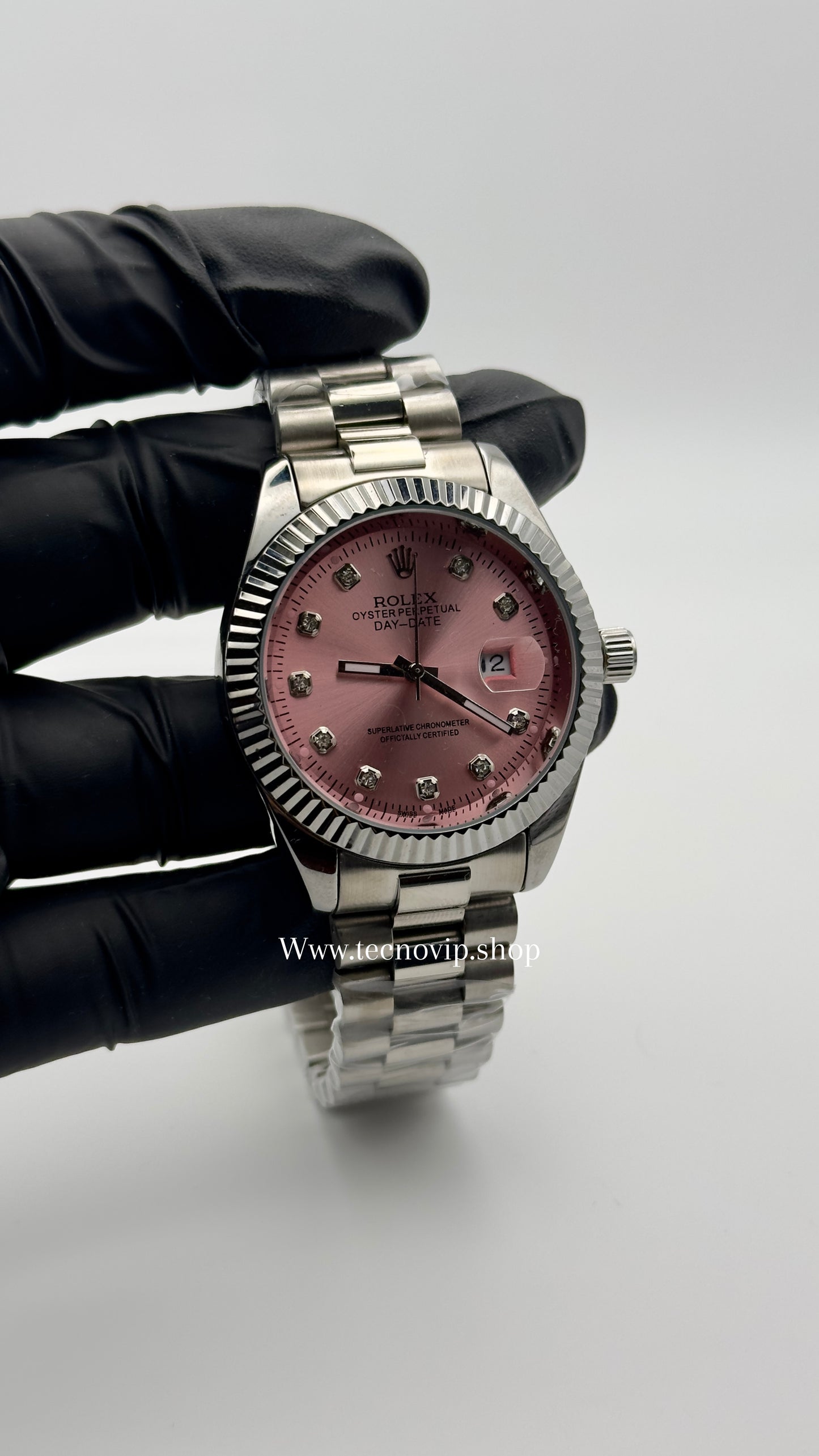 ROLEX DATEJUST SILVER AND PINK