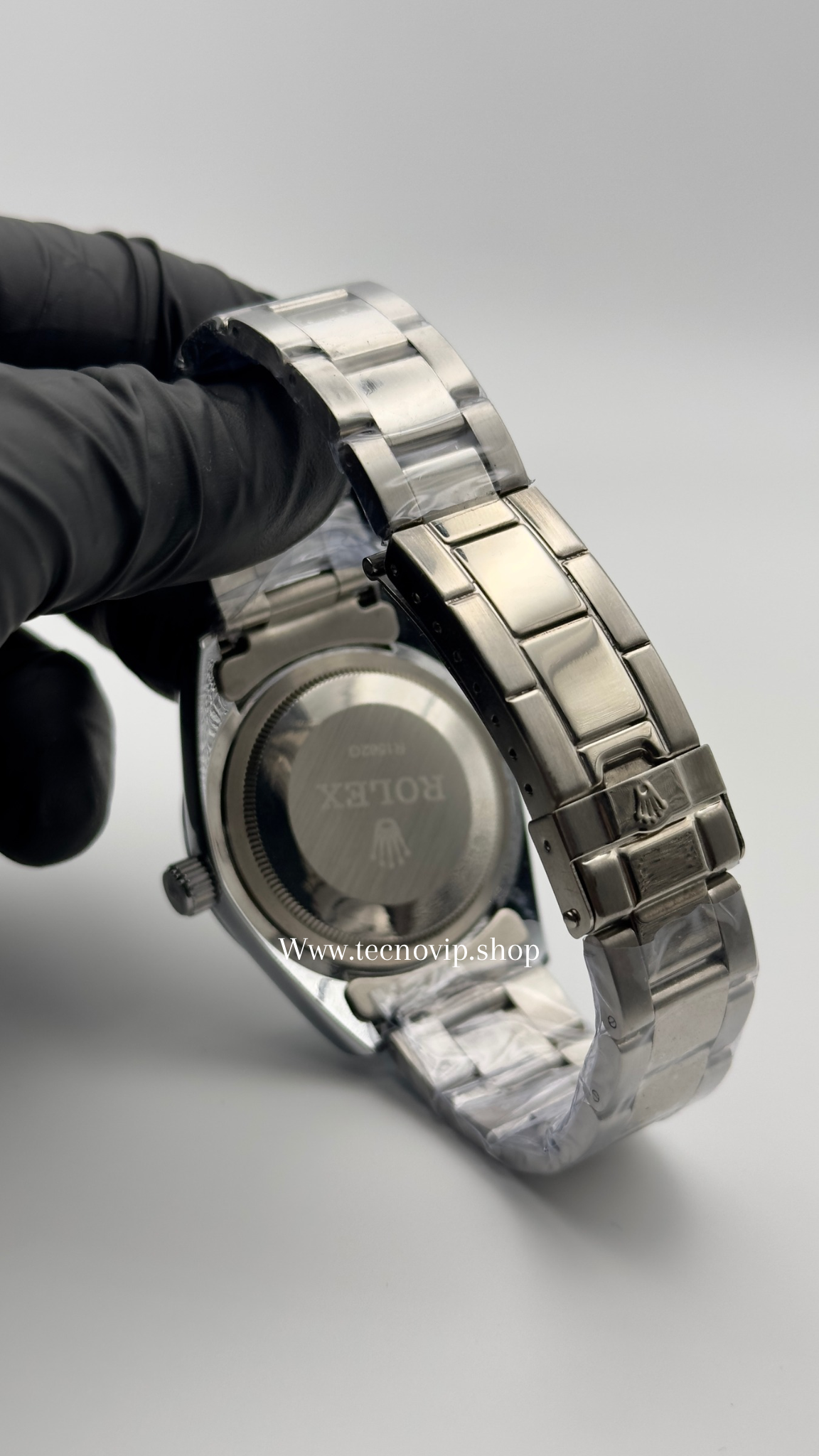 ROLEX OYSTERPERPETUAL SILVER AND BLACK