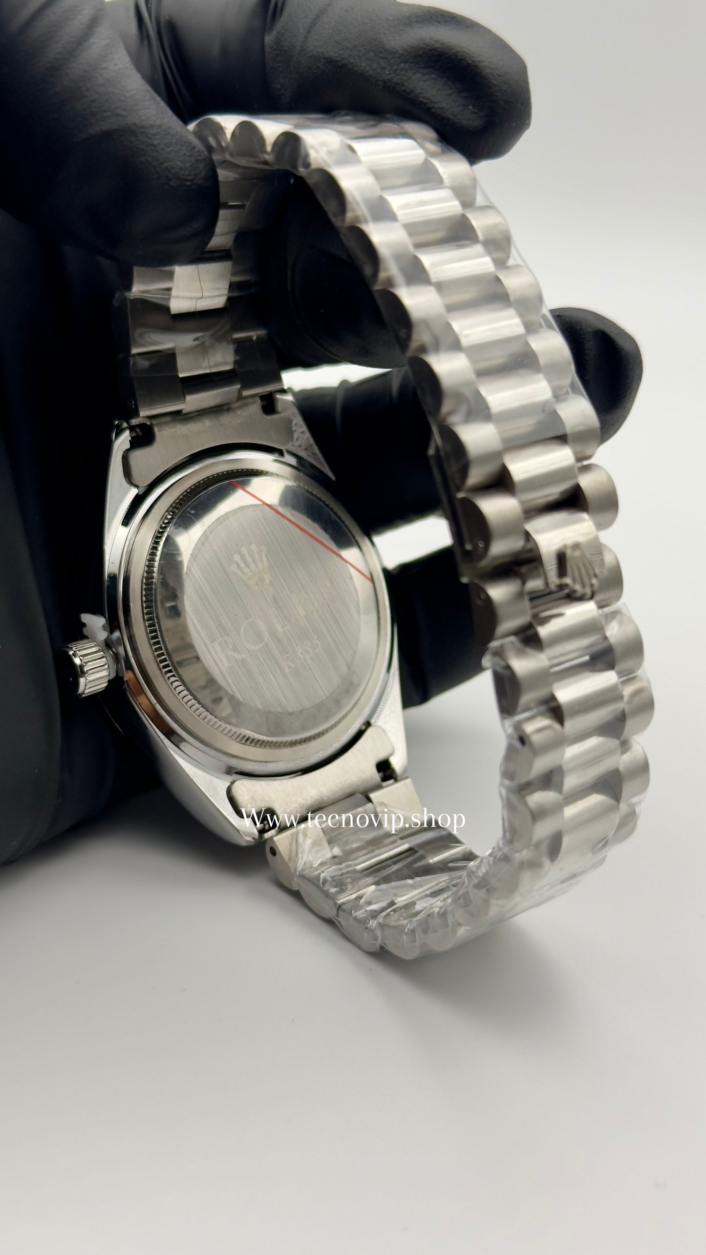 ROLEX DATEJUST SILVER AND BLACK CON PERLA