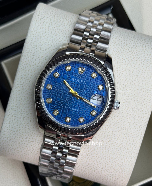 ROLEX PRESIDENCIAL SILVER AND BLUE   (MUJER)