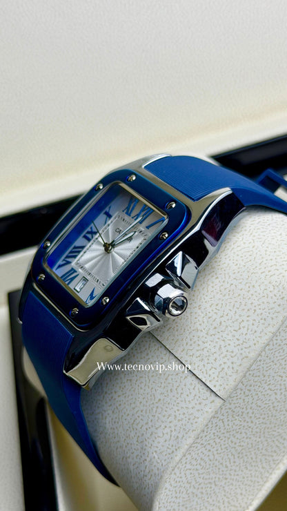 CARTIER SANTOS 100 WHITE BLUE