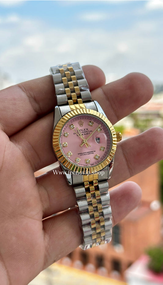 ROLEX PRESIDENCIAL PINK COMBINADO( MUJER)