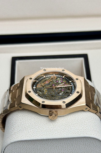 AUDHERMARS PIGUET SKELETON GOLD ROSE BLACK AAA+ (OPCIÓN A FULL SET)
