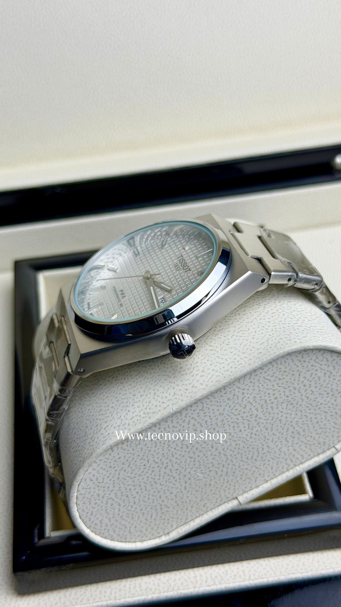TISSOT PRX SILVER AND WHITE OPENBACK SEMIAUTOMÁTICO