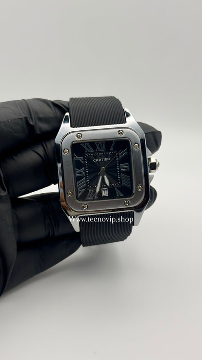 CARTIER SANTOS BLACK SILVER