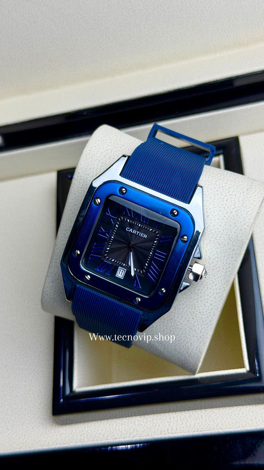 CARTIER SANTOS 100 BLUE SILVER BLUE