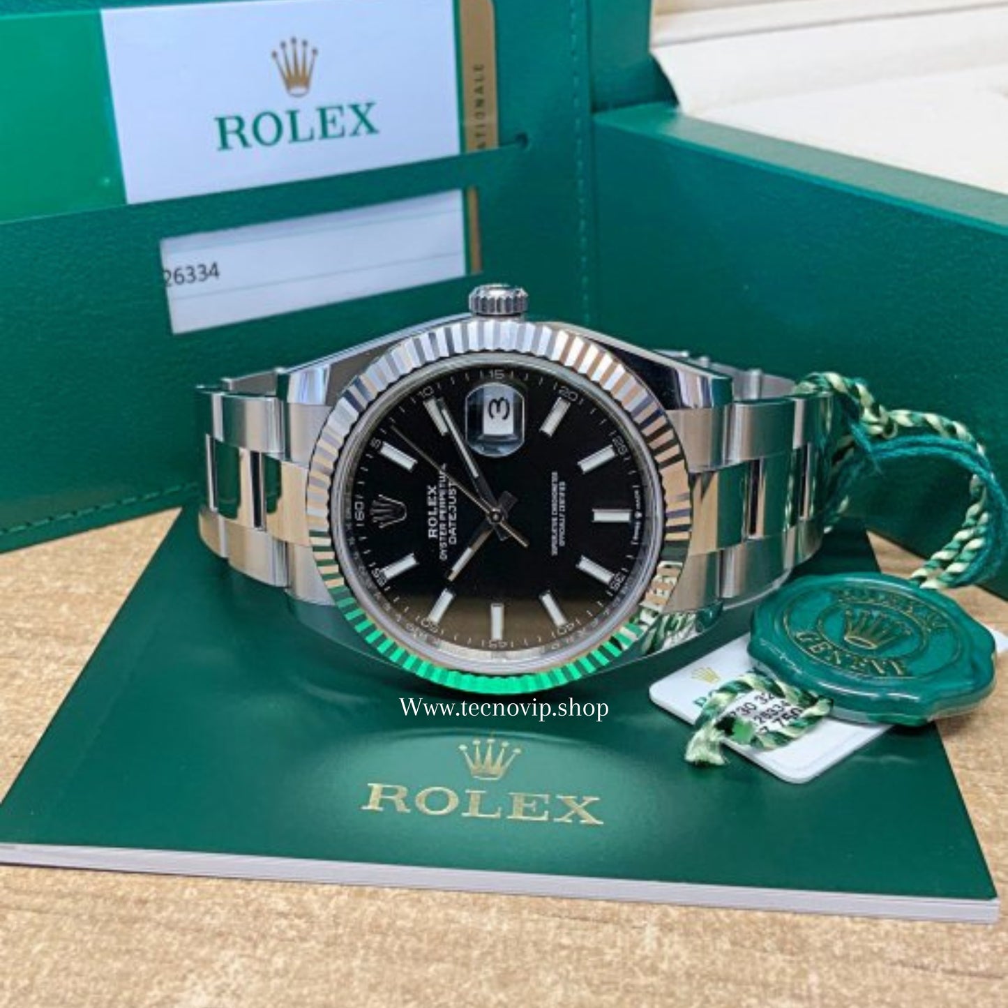 ROLEX DATE JUST SILVER AND BLACK FULL SET AAA+