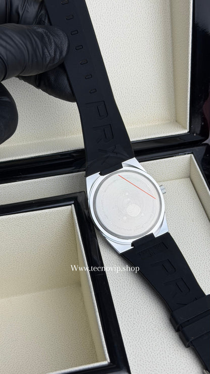 TISSOT PRX SILVER AND BLACK  SILICONA SEMIAUTOMÁTICO