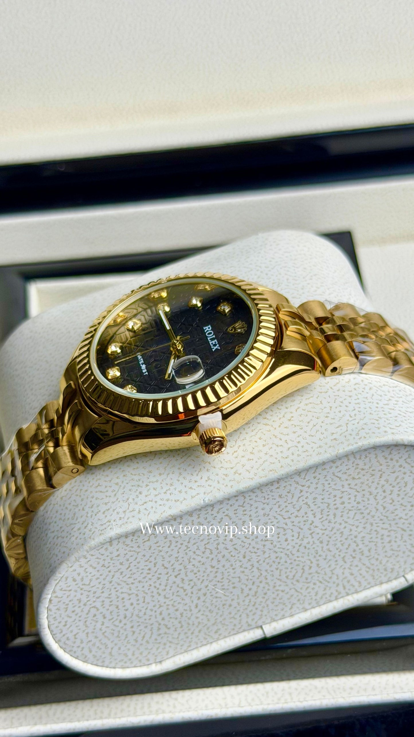 ROLEX PRESIDENCIAL GOLD AND BLACK ESTRIADO  (MUJER)
