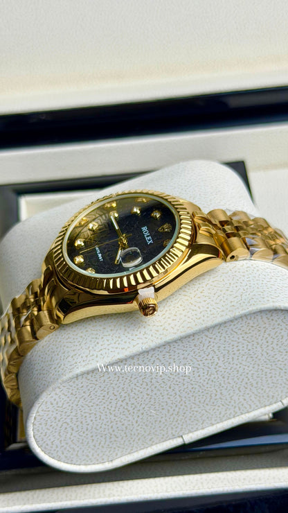 ROLEX PRESIDENCIAL GOLD AND BLACK ESTRIADO  (MUJER)