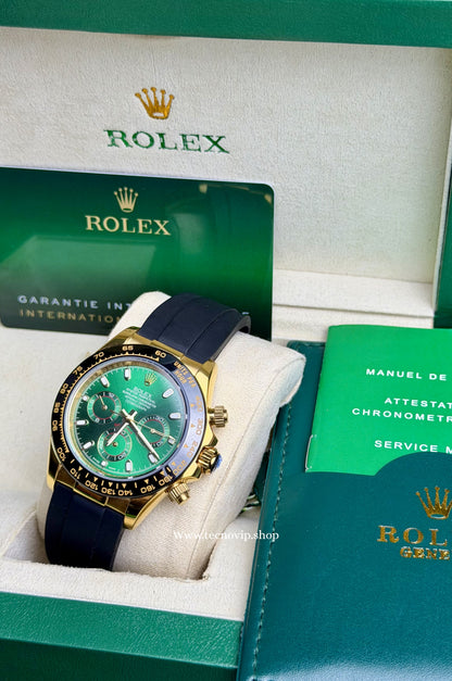 ROLEX DAYTONA GOLD AND GREEN OYSTERFLEX  AAA+ (OPCIÓN A FULL SET)