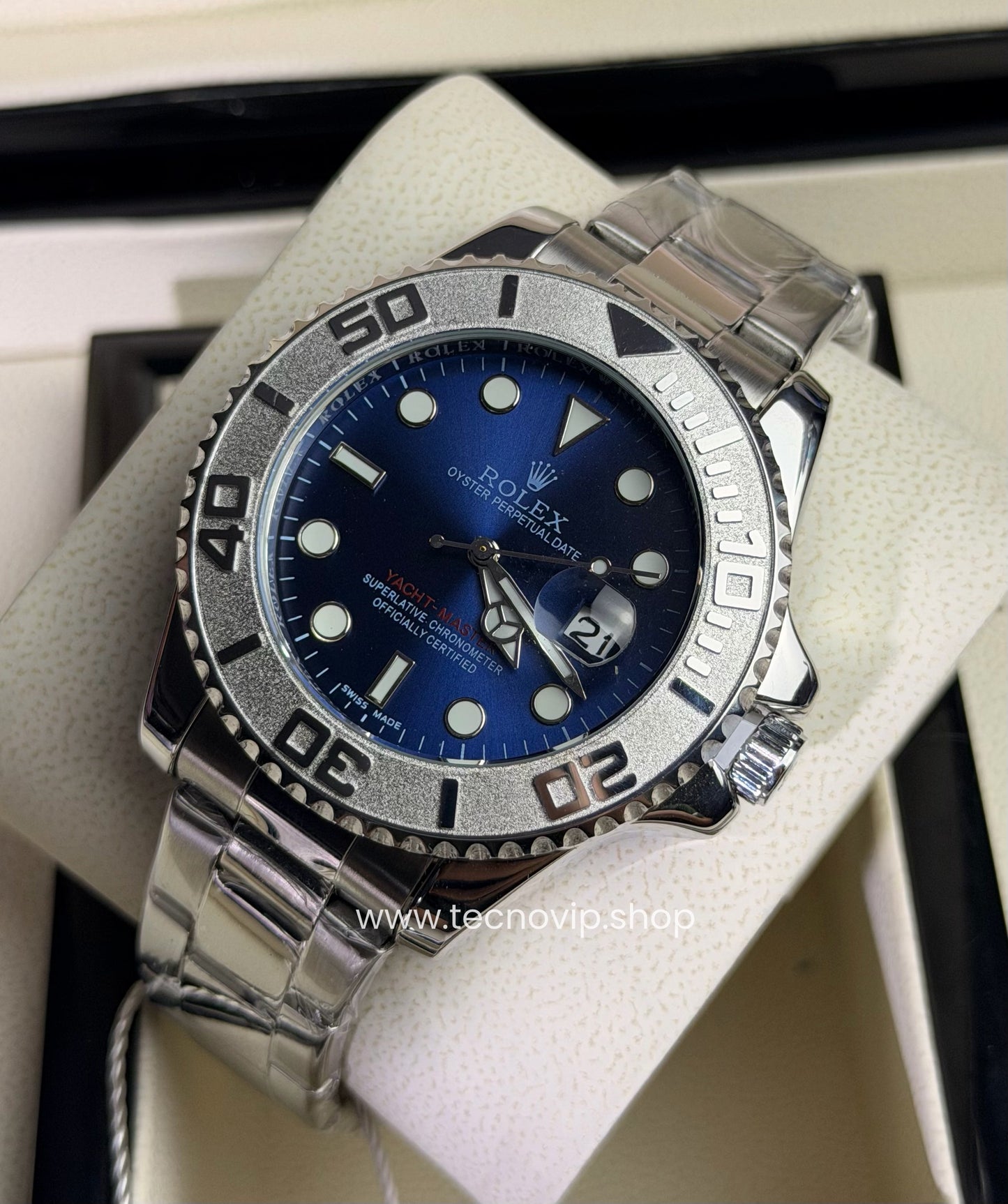 ROLEX YACH-MASTER SILVER AND BLUE SEMIAUTOMÁTICO