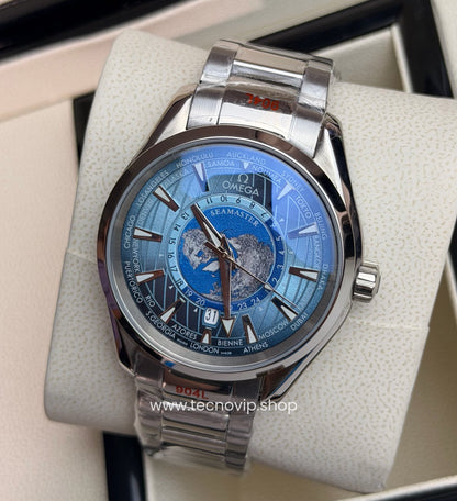 OMEGA SEAMASTER AQUA TERRA TEMPORIZADOR MUNDIAL VERANO AZUL AAA+ (OPCION A FULL SET )