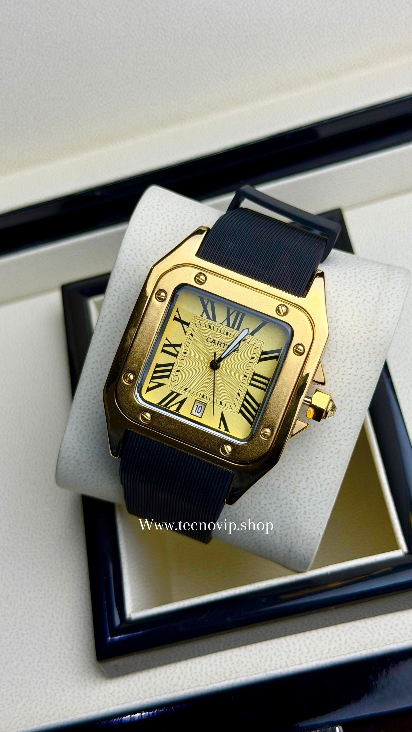 CARTIER SANTOS 100 GOLD BLACK