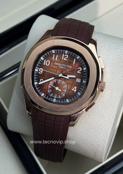 PATEK PHILIPPE AQUANAUT CHRONOGRAPH ROSE GOLD BROWN DIAL