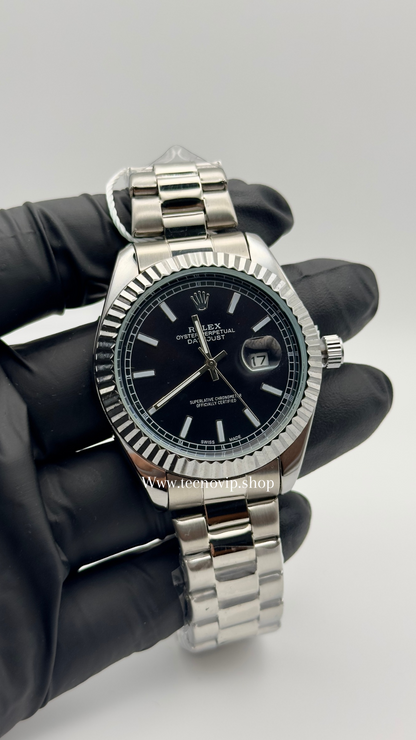 ROLEX DATEJUST SILVER AND BLACK SEMIAUTOMÁTICO