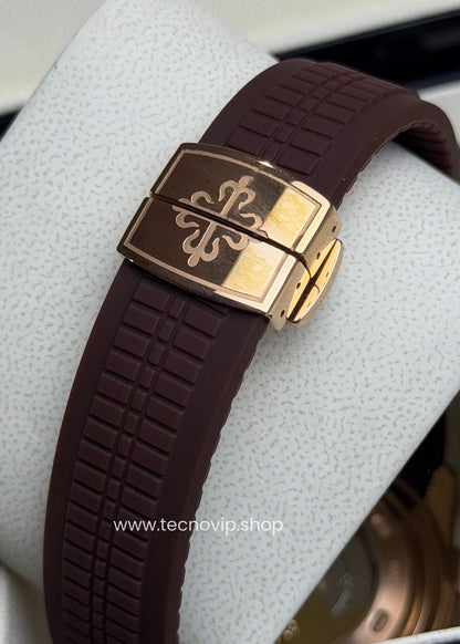 PATEK PHILIPPE AQUANAUT CHRONOGRAPH ROSE GOLD BROWN DIAL