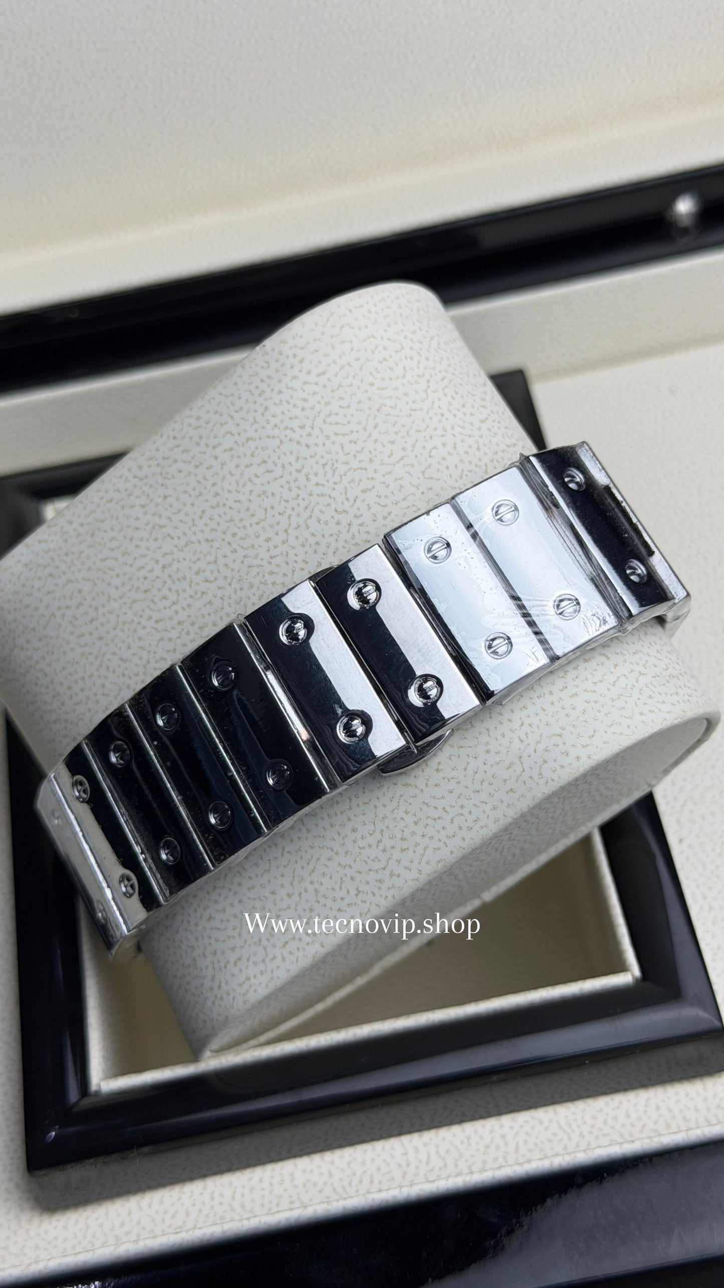 CARTIER SANTOS SILVER AND BLUE