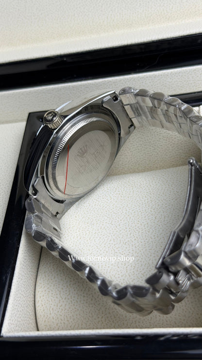 ROLEX DAY DATE SILVER AND WHITE BLUE