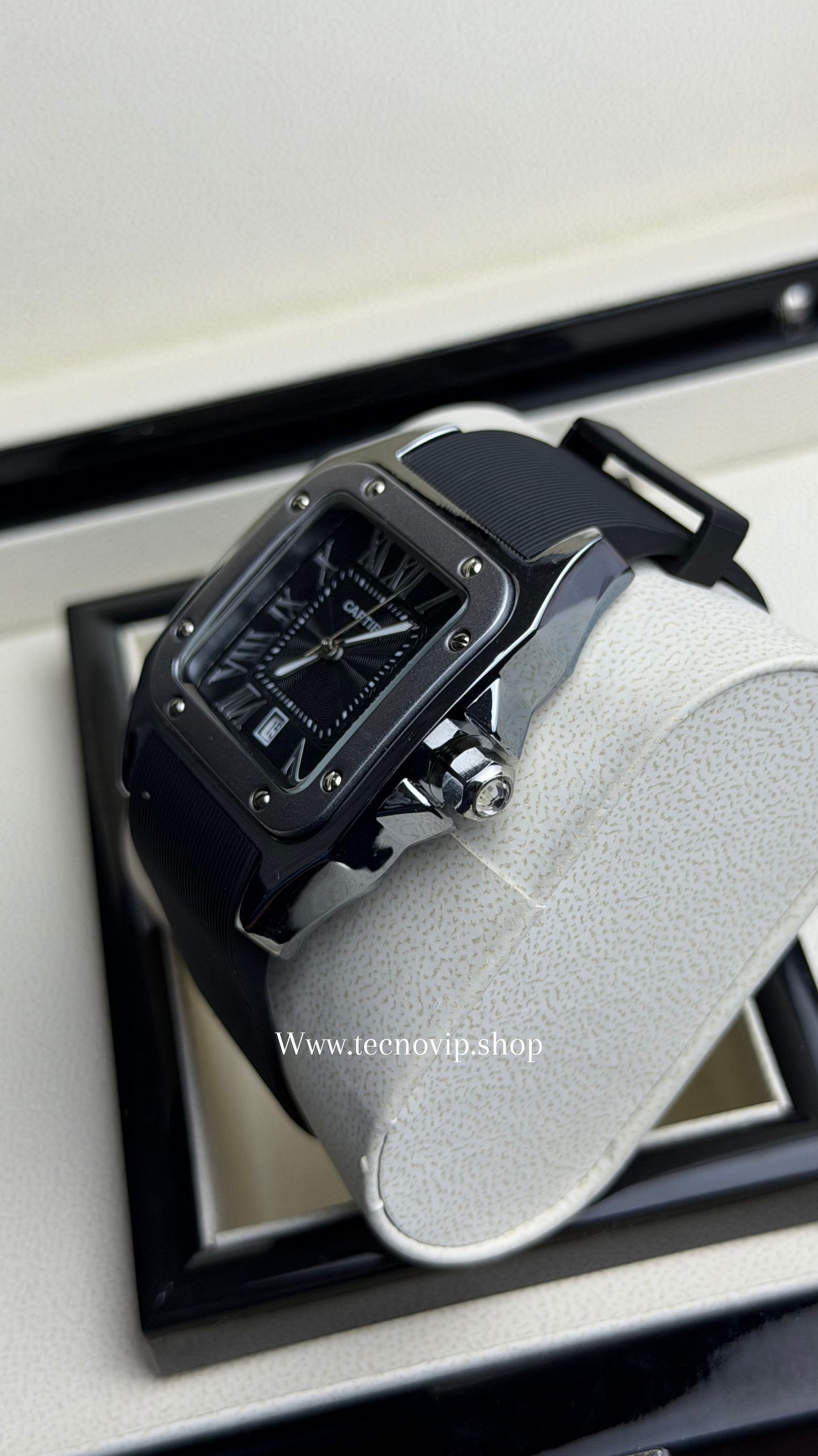 CARTIER SANTOS 100 BLACK SILVER BLACK