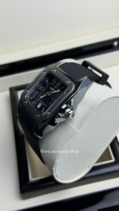 CARTIER SANTOS 100 BLACK SILVER BLACK