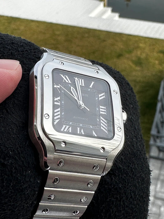 CARTIER SANTOS SILVER AND BLACK AAA (FULL SET)
