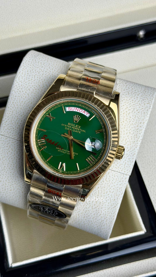 ROLEX DAYDATE GOLD AND GREEN  AAA+ (OPCIÓN A FULL SET)