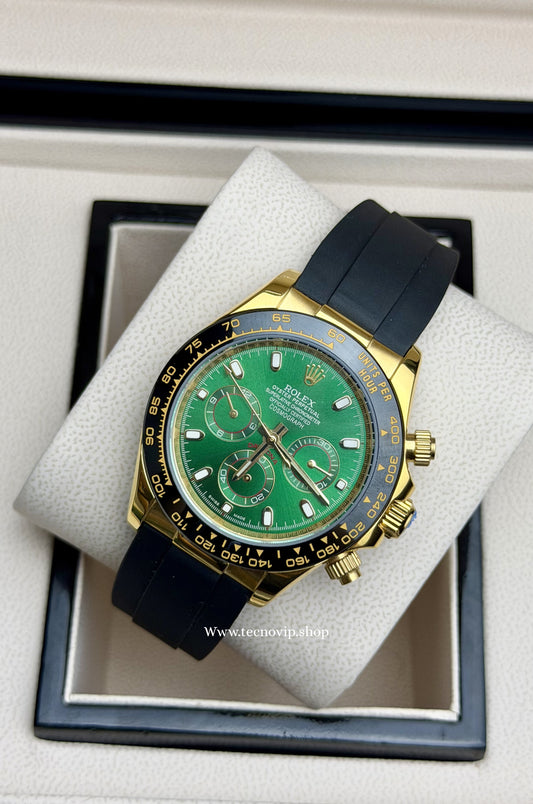 ROLEX DAYTONA GOLD AND GREEN OYSTERFLEX  AAA+ (OPCIÓN A FULL SET)