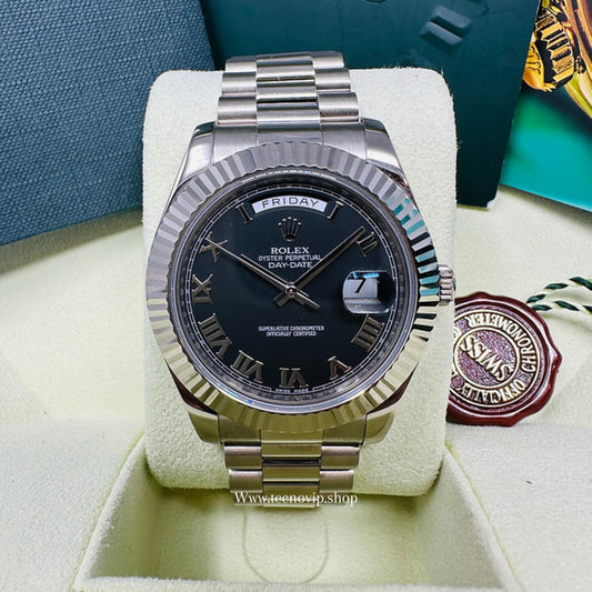 ROLEX DAYDATE SILVER AND BLACK FULL SET AAA+