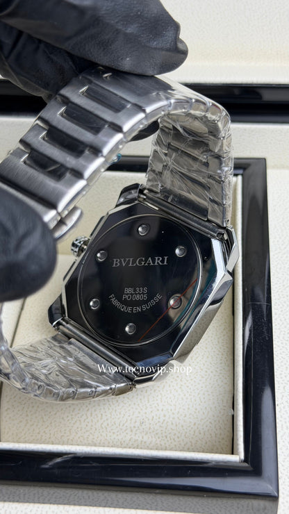 BVLGARI CRONOGRAF SILVER AND WHITE BLACK