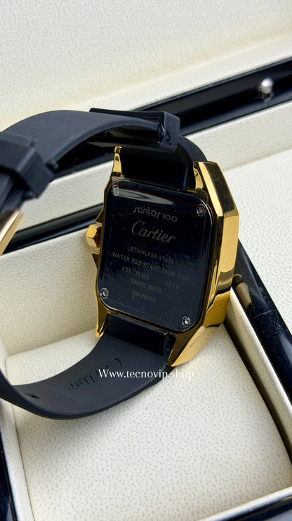 CARTIER SANTOS 100 GOLD BLACK