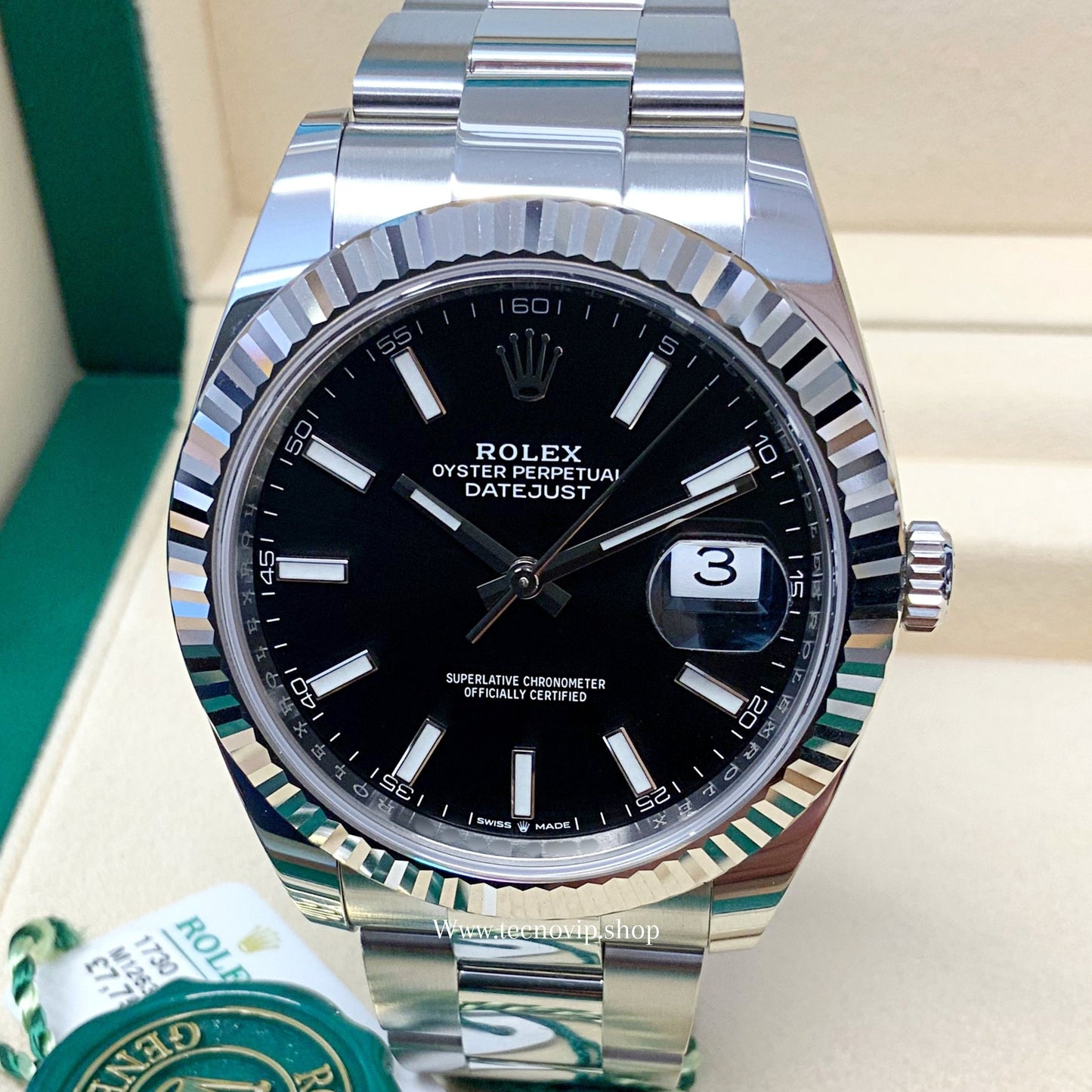 ROLEX DATE JUST SILVER AND BLACK FULL SET AAA+