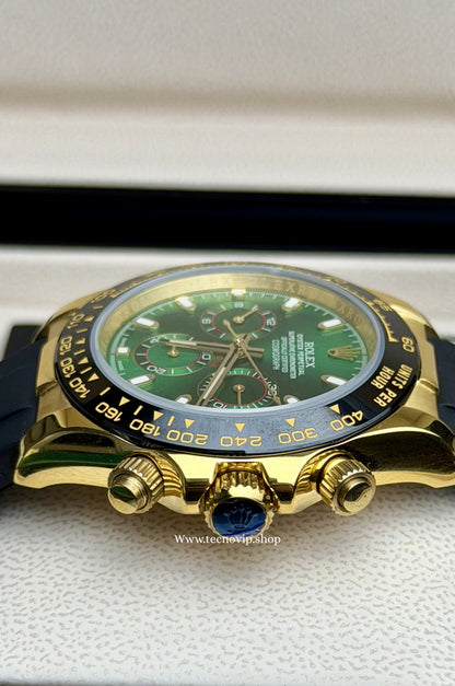 ROLEX DAYTONA GOLD AND GREEN OYSTERFLEX  AAA+ (OPCIÓN A FULL SET)