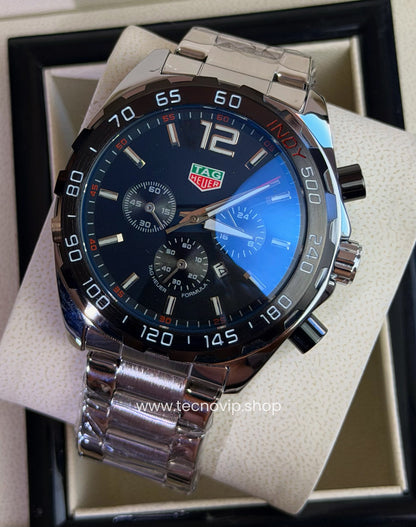 TAG Heuer Formula 1 Chronograph Indy 500 Silver and Black