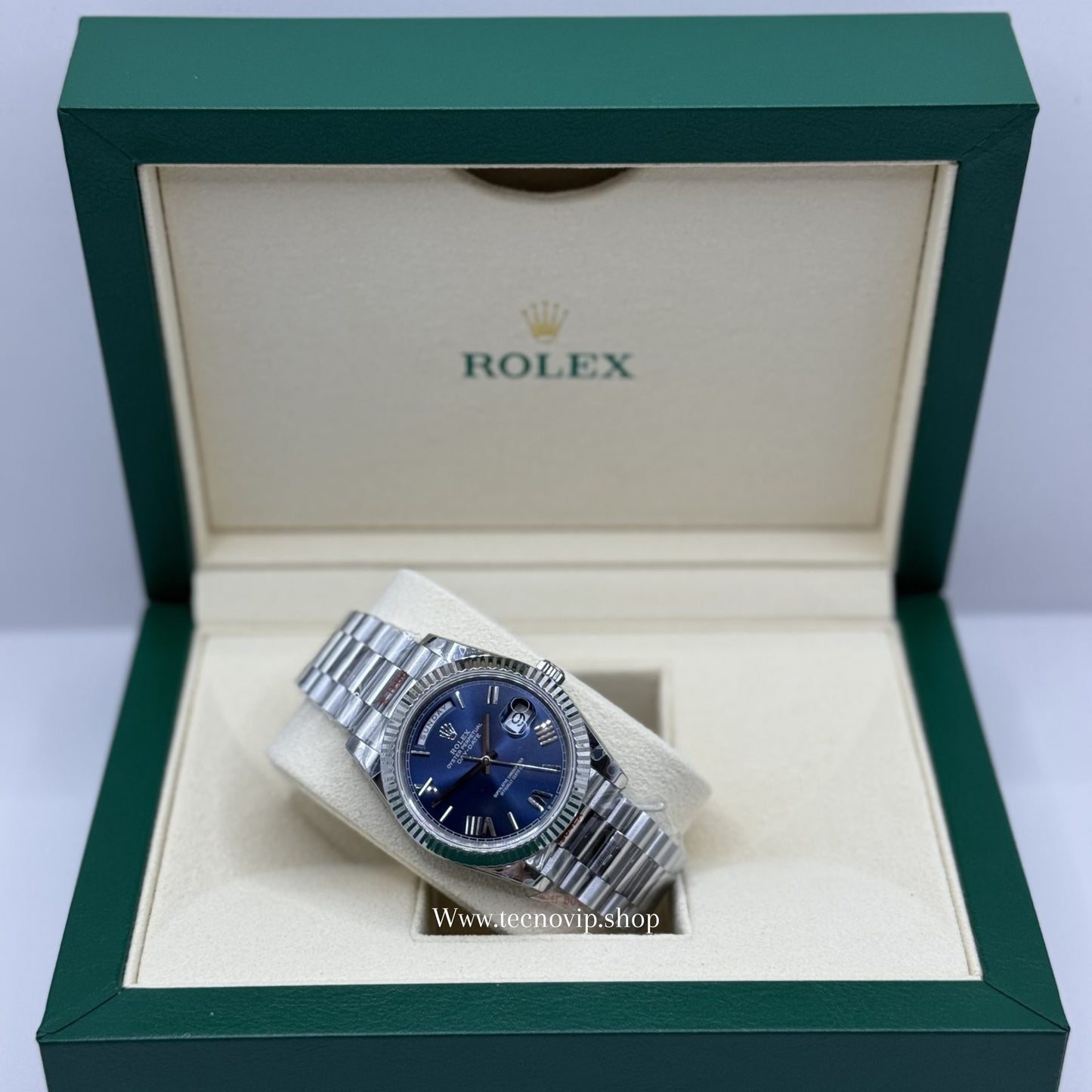 ROLEX DAYDATE SILVER AND BLUE FULL SET AAA+