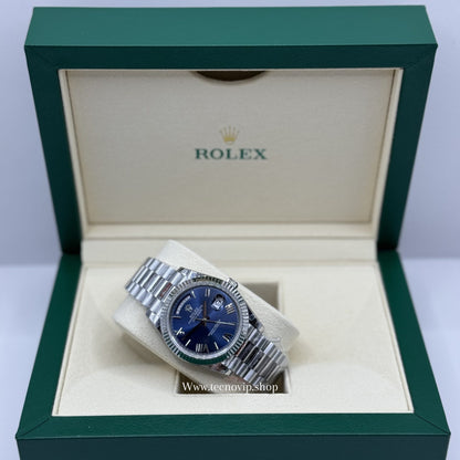 ROLEX DAYDATE SILVER AND BLUE FULL SET AAA+