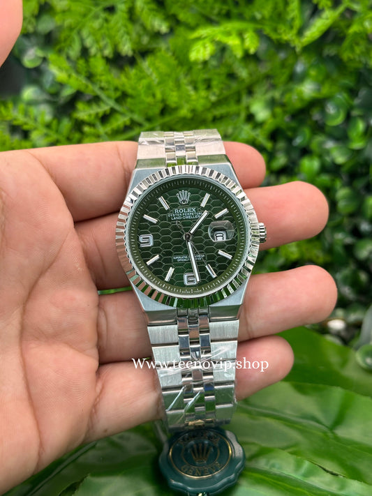 ROLEX LAND DWELLER SILVER AND GREEN SEMIAUTOMÁTICO