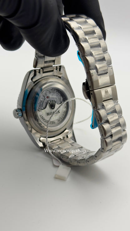 ROLEX DATEJUST SILVER AND GREEN (LISO)