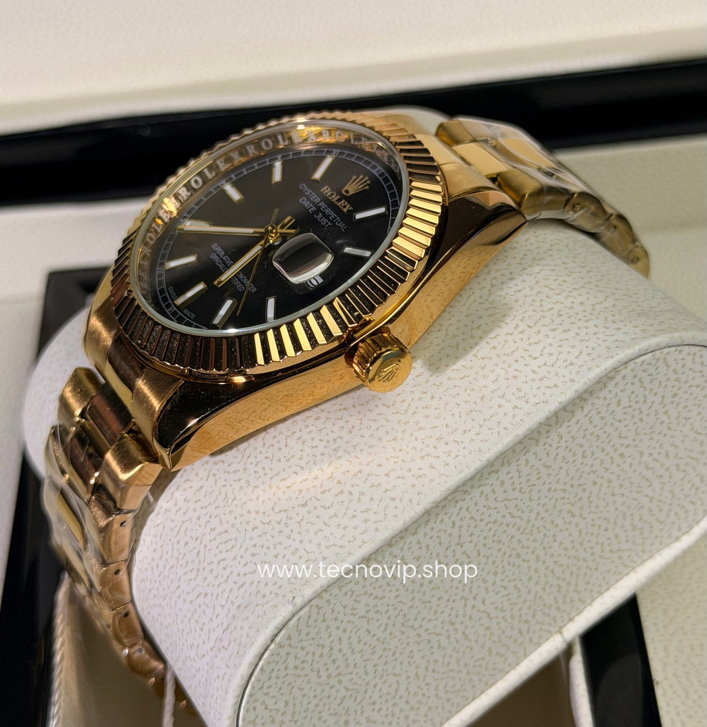 ROLEX DATEJUST GOLD AND BLACK SEMIAUTOMÁTICO