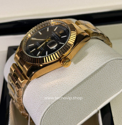 ROLEX DATEJUST GOLD AND BLACK SEMIAUTOMÁTICO