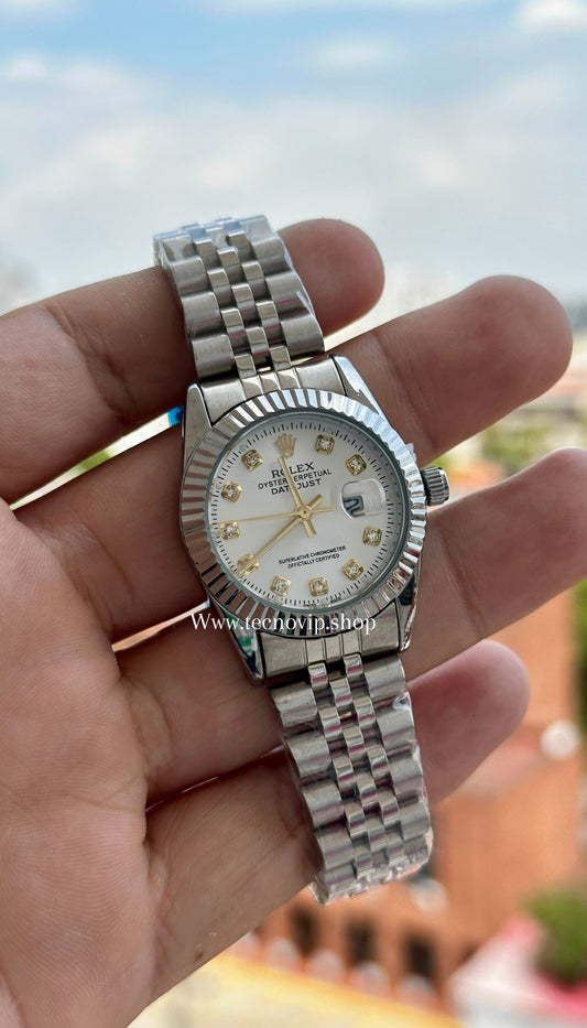 ROLEX PRESIDENCIAL SILVER AND WHITE  (MUJER)