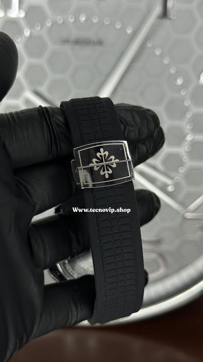 PATEK PHILIPPE BLACK WHITE AND SILVER