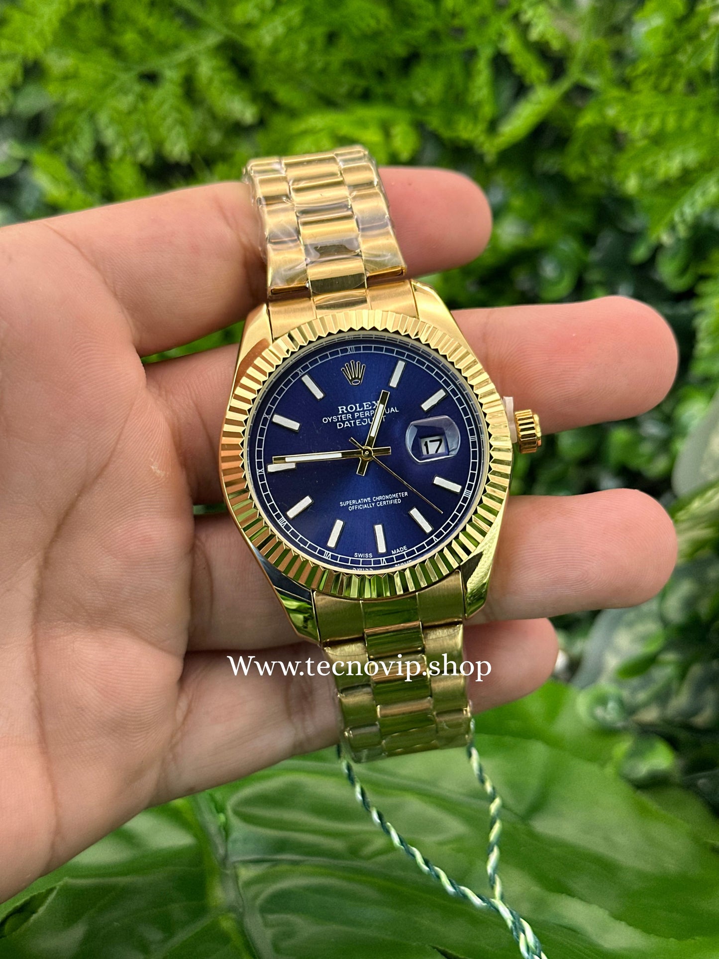 ROLEX DATEJUST GOLD AND BLUE SEMIAUTOMÁTICO
