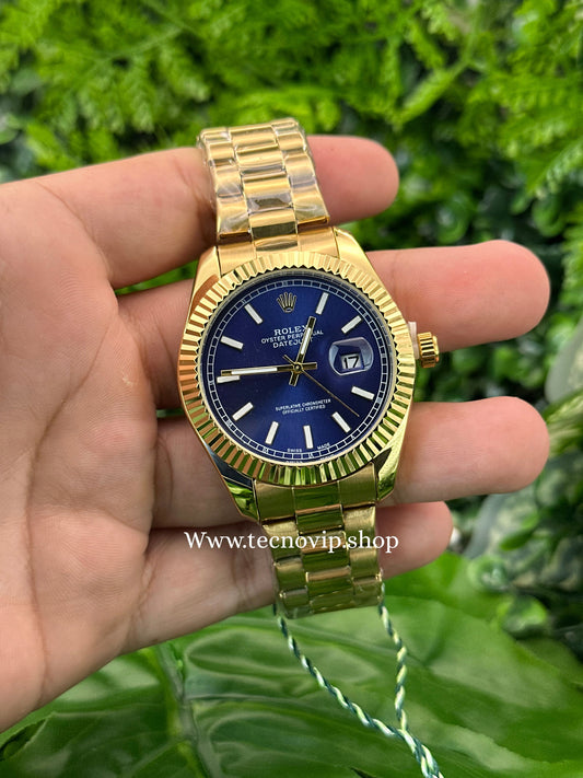 ROLEX DATEJUST GOLD AND BLUE SEMIAUTOMÁTICO