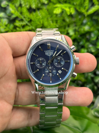 TAG CARRERA SILVER AND BLUE
